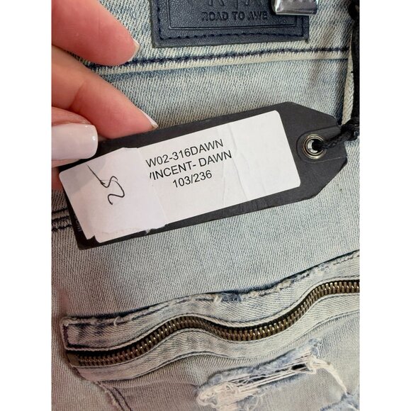 RtA Denim Distressed Cutoff Shorts with Zipper Detail NWT - Size 26 - Picture 8 of 10